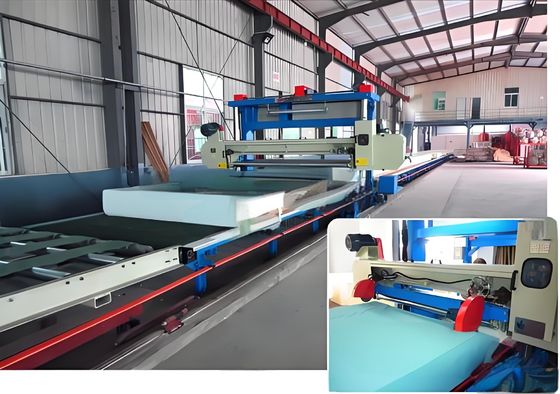 1650mm Lunghezza lama 7.5KW Macchina di taglio di schiuma orizzontale con controllo PLC Mitsubishi Servo Motors